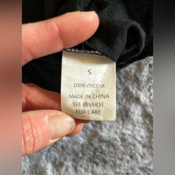 EUC Black Eyelet Babydoll Mini Dress Pockets Lined Built in Shorts Small - Picture 12 of 16